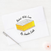 ラブ焼いたレモンスパーソナライズされたクエアバー食品 ラウンドシール (封筒)