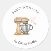 ラブ焼いたレーベル付きカスタムの ラウンドシール (正面)