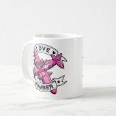 ラブ爆撃機パイロット ピンク コーヒーマグカップ (正面左)