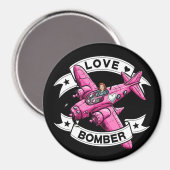 ラブ爆撃機パイロット ピンク マグネット (正面/裏面)