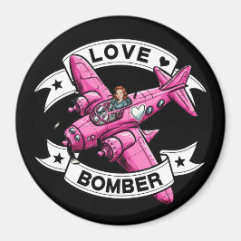 ラブ爆撃機パイロット ピンク マグネット
