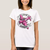 ラブ爆撃機パイロット ピンク Tシャツ (正面)
