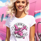 ラブ爆撃機パイロット ピンク Tシャツ