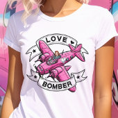 ラブ爆撃機パイロット ピンク Tシャツ