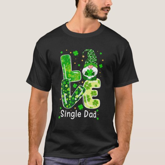 ラブ独身のパパ格言ラバーヒョウShamrock St Tシャツ (正面)