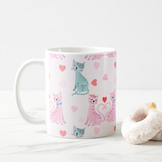 ラブ猫ちゃん コーヒーマグカップ (ドーナツ)