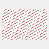 ラブ白黒グリーン ラッピングペーパーシート (正面3)