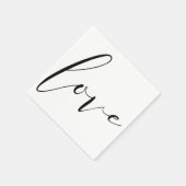 ラブ白黒モダンタイポグラフィ結婚披露宴 スタンダードカクテルナプキン (角)