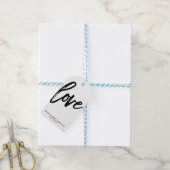 ラブ白黒モダンブラシタイポグラフィ結婚ズ ギフトタグ (より糸付き)