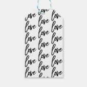 ラブ白黒モダンブラシタイポグラフィ結婚ズ ギフトタグ (裏面)