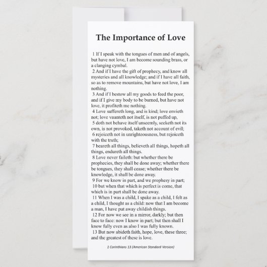 ラブ祈りの言葉カードの重要性 (正面)