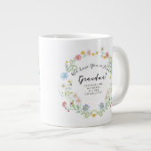 ラブ祖母フローラワイルドフラワーリースw名 ジャンボコーヒーマグカップ (正面右)