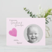 ラブ祖父母フォトピンクハートバレンタイン シーズンカード (スタンド正面)