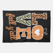 ラブ秋オールレオパード印刷秋感謝祭 キッチンタオル (横)