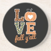 ラブ秋オールレオパード印刷秋感謝祭 コースター (正面)