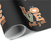 ラブ秋オールレオパード印刷秋感謝祭 ラッピングペーパー (ロールコーナー)