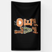 ラブ秋オールレオパード印刷秋感謝祭 横断幕 (縦)