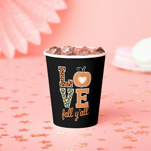 ラブ秋オールレオパード印刷秋感謝祭 紙コップ (インサイチュ)