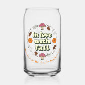 ラブ秋感謝祭カスタマイズ家族の名前 ガラス缶 (正面)