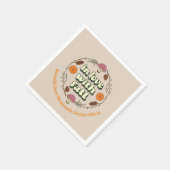 ラブ秋感謝祭カスタマイズ家族の名前 スタンダードカクテルナプキン (角)