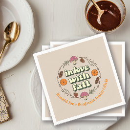 ラブ秋感謝祭カスタマイズ家族の名前 スタンダードカクテルナプキン