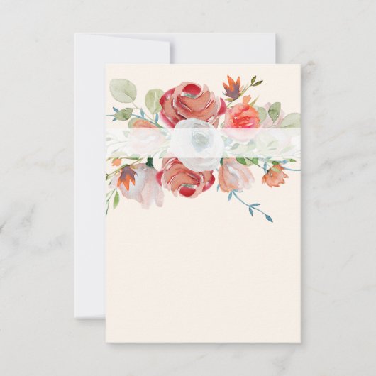 ラブ空白のリーオレンジと赤フローラの予算結婚を計上 招待状 (正面)