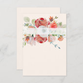 ラブ空白のリーオレンジと赤フローラの予算結婚を計上 招待状 (正面/裏面)