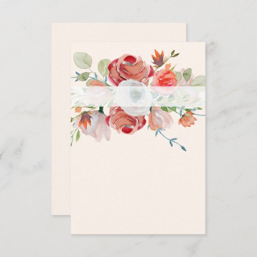 ラブ空白のリーオレンジと赤フローラの予算結婚を計上 招待状 (正面/裏面)