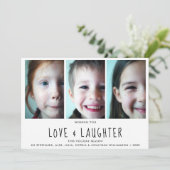 ラブ笑いハッピーホリデーズモダンフォトコラージュ シーズンカード (スタンド正面)