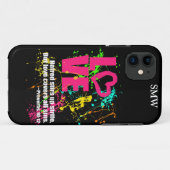 ラブ箴言聖句ネオン絵を描(ばちゃばちゃ)跳ねる Case-Mate iPhoneケース (裏面(横))