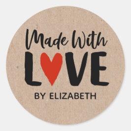 ラブ紙ステッカー製クラフトハート ラウンドシール