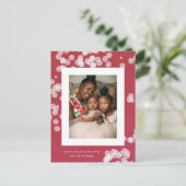 ラブ紙吹雪赤バレンタインデーの写真はがき シーズンポストカード (スタンド正面)