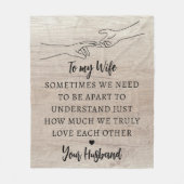 ラブ素朴引用文妻の夫 フリースブランケット (正面)