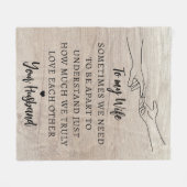 ラブ素朴引用文妻の夫 フリースブランケット (正面(横))