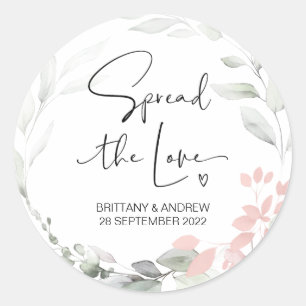 ラブ結婚式の引き出物ジャムジャムキャンドルを広げる ラウンドシール