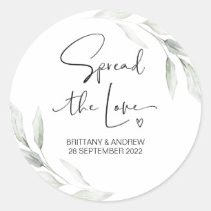 ラブ結婚式の引き出物ジャムジャムキャンドルを広げる ラウンドシール