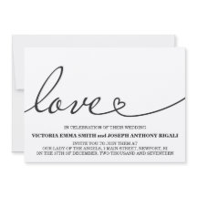 ラブ結婚式招待状 – クラフト紙
