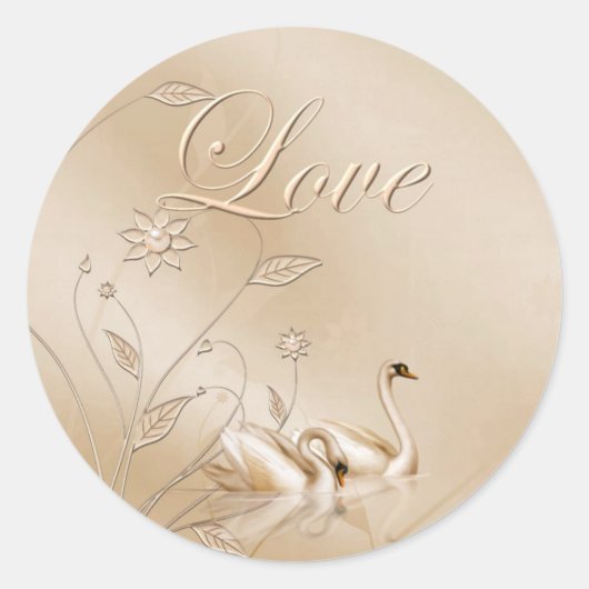 ラブ結婚式用シール ラウンドシール (正面)