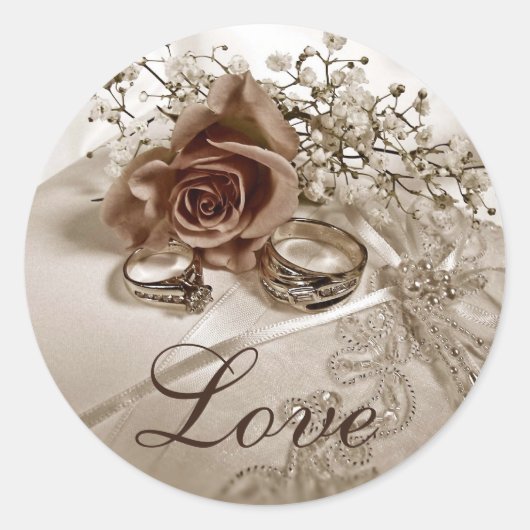 ラブ結婚式用シール ラウンドシール (正面)
