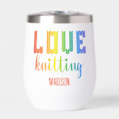 ラブ編み物カラフルかわいい (正面)