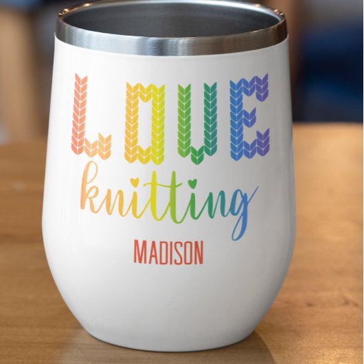 ラブ編み物カラフルかわいい