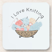ラブ編み物ヤーンボウル コースター (正面)