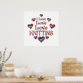 ラブ編み物 ポスター (キッチン)