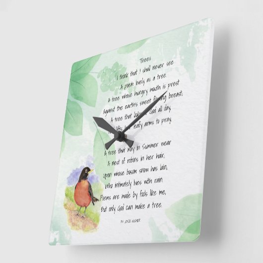 ラブ自然感動的の木キルマー スクエア壁時計 (傾斜)