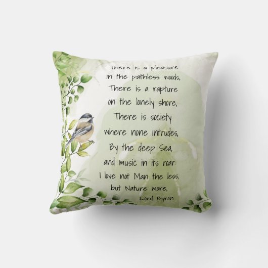 ラブ自然感動的引用文ロードバイロン クッション (裏面)