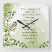 ラブ自然感動的引用文ロードバイロン スクエア壁時計 (正面)