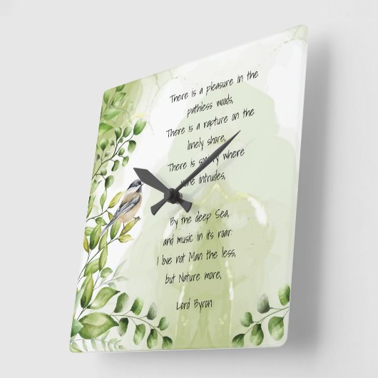 ラブ自然感動的引用文ロードバイロン スクエア壁時計 (傾斜)