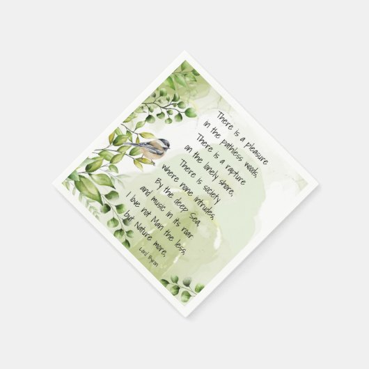 ラブ自然感動的引用文ロードバイロン スタンダードカクテルナプキン (角)