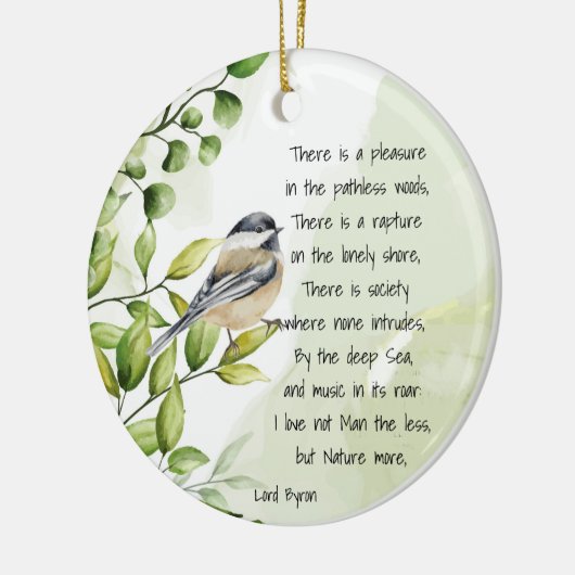 ラブ自然感動的引用文ロードバイロン セラミックオーナメント (左)