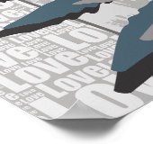 ラブ自然様式化グレーファーン離れズ ポスター (角)